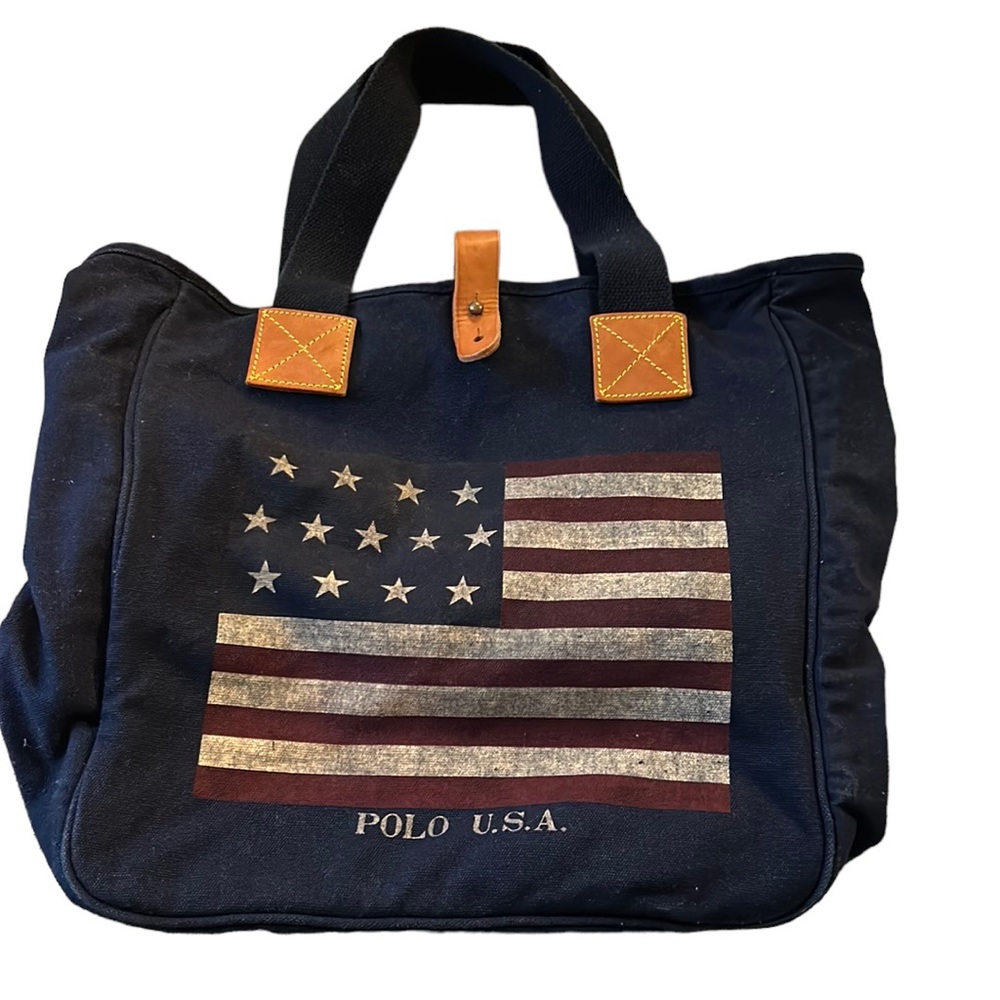 POLO Ralph Lauren Patriotic Flag Denim Tote Bag